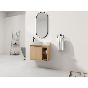 Mobile bagno sospeso da 26 pollici con lavabo in ceramica bianca e anta con chiusura ammortizzata, imballaggio KD - Product Image 4
