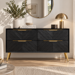Cómoda de Madera de Buena Calidad de la Colección GALAXY con 4 Cajones, Mueble de Almacenamiento para Dormitorio, Mueble para el Hogar de Diseño Moderno - Product Image 2