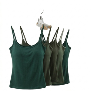 Débardeur court décontracté personnalisé pour femme, respirant, rembourré, sans armatures, en viscose/coton doux, collection été - Product Image 1