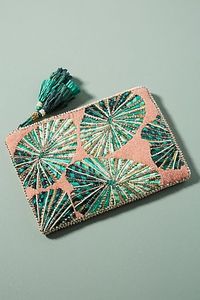 Elegant Floral Handmade Embroidered Coin Purse with Bead Work Ladies Designer Mini <b>Wallet</b> Pouch - Product Image 3