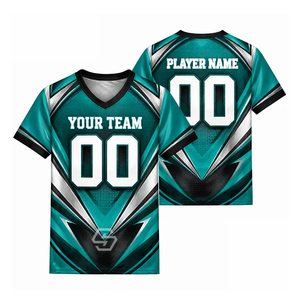 Maillot de football américain 100% polyester, séchage rapide, respirant, matière personnalisable, manches courtes - Product Image 6