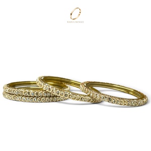 Nouveaux bracelets en verre de qualité export, zircon de qualité supérieure, plaqué or cachemiri, bijoux en perles pour mariage, prix de gros - Product Image 4