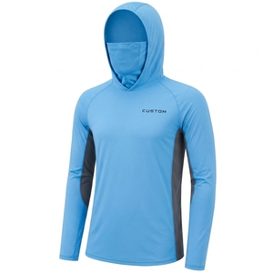 Camisa de Pesca con Capucha de Manga Larga para Hombre, Color Sólido, Protección Solar UPF 50 Anti UV, Sudadera - Product Image 1