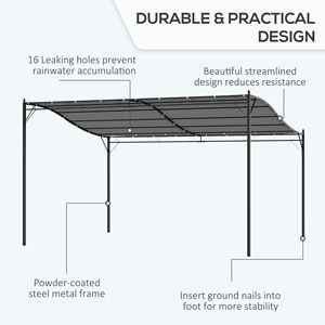 Pergola Gazebo 13FT X 10FT in Acciaio Bianco Crema per Esterni con Telo Resistente alle Intemperie e Fori di Drenaggio - Product Image 5