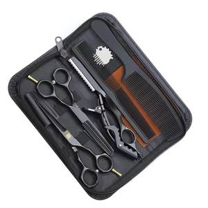 Juego de Tijeras de Peluquería Profesionales de Acero Inoxidable, Tijeras para Cortar y Entresacar Cabello, Kit de Peine con Estuche - Product Image 5