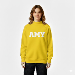 Sudadera Moderna para Mujer con Bordado Frontal, Cuello Alto Simulado, Hombros Caídos, Estilo Holgado y Cómodo para Invierno, Servicio de Logotipo Personalizado - Product Image 3
