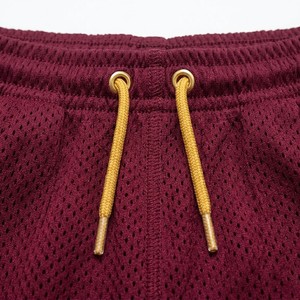 Wholesale <b>Men's</b> Maroon <b>Yellow</b> Canvas Basketball <b>Shorts</b> Athletic Drawstring Sports Training Breathable Eco-Friendly Quick Solid - Product Image 3