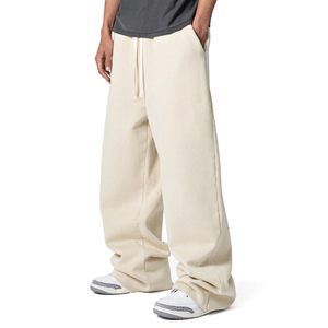Pantalon ample et confortable pour homme, coupe décontractée, jambe large, respirant, doux, taille élastique, sportif, polyester/coton, pour tous les jours - Product Image 1