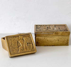 vintage brass <b>box</b> antique storage container ornate <b>keepsake</b> holder jewelry case by ARTISAN CRAFT - Product Image 5