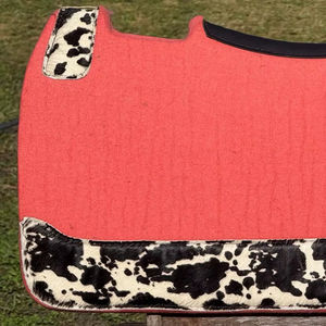 Tapis de selle western en feutre de laine noir de haute qualité, très demandé, avec patchs en cuir gravé floral, fabriqué en Inde - Product Image 4