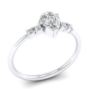 Bague de fiançailles en or massif 14 carats avec diamant de laboratoire HPHT CVD, vente directe d'usine REYES, pour femmes, fabrication sur mesure OEM ODM, bijoux fins. - Product Image 2