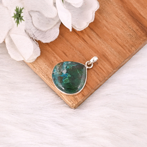 จี้คริสโซคอลล่าธรรมชาติคุณภาพสูง เครื่องประดับเงินแท้ 925 ขายส่ง จี้คลาสสิก - Product Image 4