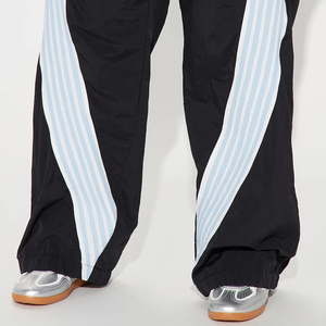 Nuevos pantalones jogger de mujer de pierna ancha con bolsillos y cordón, pantalones jogger cortavientos de mujer, pantalones jogger de pierna recta - Product Image 4