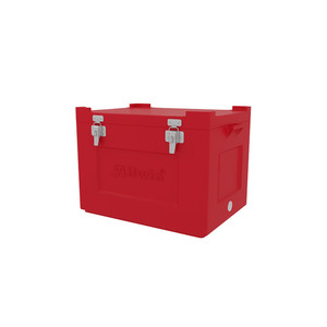 60L Red Plastic Cooler <b>Box</b> Thick Wall Insulated Ice Chest <b>Lockable</b> Lidded <b>Storage</b> <b>Box</b> for Food Transport - Product Image 1