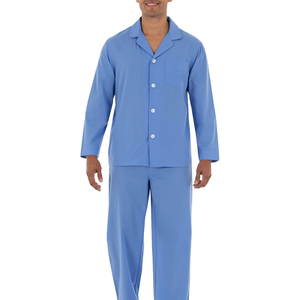 Men Pajamas Set with Pockets Sleepwear Loungewear Breathable Bamboo Fiber Men's Long Sleeve Breathable Thermal Sleepwear Set - Product Image 1