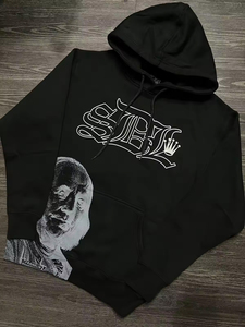 Sudadera con Capucha SDL Extra Grande para Hombre, 100% Algodón, Estilo Urbano de Alta Calidad, Estampado Serigrafiado, Lavado con Efecto Desgastado por el Sol, Sudadera con Capucha SDL para Hombre - Product Image 1