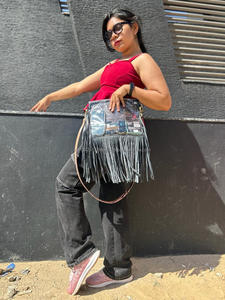 Elegante bolso de cuero multiusos para mujer, nuevo flecos occidentales, transparente, tallado a mano con estilo Rock Fashion - Product Image 6