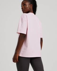 Camiseta de Punto de Manga Corta Rosa para Mujer, Cuello Redondo, Corte Holgado, Transpirable, Informal, para Uso Diario en Todas las Temporadas, Color Sólido - Product Image 6
