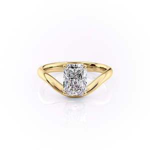 Radiant Cut Moissanite Diamond Open Loop <b>Split</b> Shank Solitaire Romantic Propose Gift 925 Sterling Silver <b>Ring</b> - Product Image 3