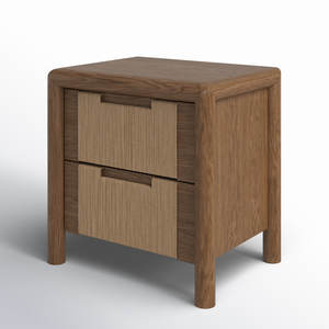 Colección de muebles de dormitorio de mesita de noche de mimbre tejida de 2 cajones - Product Image 4