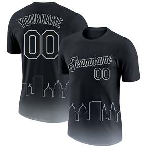 Maillot de basket personnalisé avec nom, numéro, logo d'équipe, impression de l'horizon de la ville, 100% polyester, unisexe, manches courtes, col rond - Product Image 1