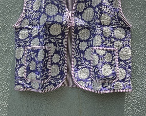 Plus Size <b>Men's</b> Floral Embroidered Quilted <b>Vest</b> V-Neck Cotton Bamboo Fiber Casual Autumn Loose Cotton Bamboo gift for her - Product Image 5