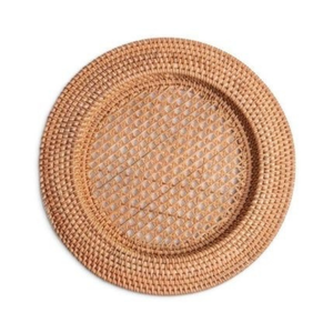 Assiette de service en rotin tressé à la main, set de table en osier naturel pour la décoration de table de mariage, assiette de service écologique - Product Image 4