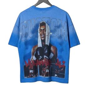 Custom Boxy <b>Vintage</b> Acid Wash Heavyweight 100% Cotton <b>Graphic</b> Oversize T-shirts High Quality Rhinestone <b>Graphic</b> <b>Tee</b> - Product Image 1