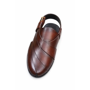 Sandalias Peshawari de Cuero para Hombre, Marca LEATHER STUDIO, Precio Bajo, Color Marrón, Entresuela de EVA, Transpirables, con Tiras Cruzadas y Hebilla, Suela de Goma - Product Image 2