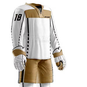 Ensemble d'uniformes de hockey sur glace haut de gamme, design personnalisé, logo, jersey et pantalon écologiques, légers, respirants, coupe confortable, entraînement - Product Image 3