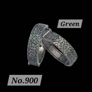 กำไลเงินแบบอินเดียโบราณ งานฝีมือประดับตกแต่งด้วยมือ เหมาะสำหรับผู้หญิง สวมใส่ในงานแต่งงานและงานเฉลิมฉลอง - Product Image 6