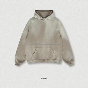 Sudadera con capucha gráfica personalizada de peso pesado Sun Faded Oversize Screen Print Hoodie Acid Wash Vintage Men Pullover Hoodies - Product Image 3