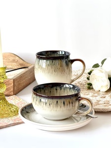 Taza de Café de Cerámica Esmaltada a Mano con Acabado Reactivo, Asa Ergonómica, Taza de Té Artesanal para Decoración Moderna del Hogar y Bar - Product Image 3