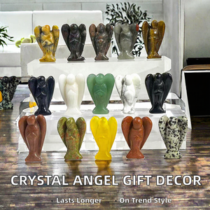 Figurines d'Ange en Cristal Naturel Poli de 2 Pouces, Pierres Semi-Précieuses, Tendance Mode, Cadeau d'Affaires pour la Fête des Pères - Product Image 2
