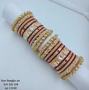 PADMAWATI BANGLES PRIVATE LIMITED High Quality Brass Gold Plated Bezel Setting Multi Color Indian Traditional Ethnic Wedding - Product Image 3