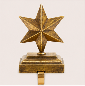 Handmade Vintage Star Shaped <b>Stocking</b> Hook Rustic Gold Metal Fireplace Mantel Decoration Durable Christmas Decor Accessories - Product Image 1