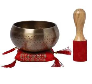 Bol chantant décoratif en métal de qualité supérieure pour la méditation, la thérapie sonore, le yoga, la guérison et la relaxation - Product Image 2