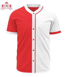 เสื้อเบสบอลสีแดงและสีขาวสำหรับผู้ชายพร้อมกางเกงเข้าชุด ชุดยูนิฟอร์ม วัสดุโพลีเอสเตอร์ระบายอากาศได้ดีสำหรับผู้ใหญ่ - Product Image 6