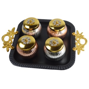 Stylish Royal <b>Storage</b> Container Metal Combo for Dry Fruits Serving Candy <b>Storage</b> <b>Bins</b> <b>Storage</b> Containers - Product Image 1