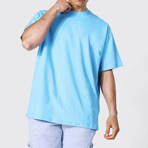 Camiseta de Hombre al por Mayor, 100% Algodón Ecológico, con Logotipo Personalizado, Sólida, Transpirable, Extra Grande, 220g, Estilo Urbano Hip-Hop - Product Image 1