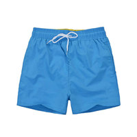 Shorts de Playa para Hombre, Azules, Sólidos, Casuales, de Alta Calidad, Personalizables, con Estampado Digital, Transpirables, de Secado Rápido, 100% Poliéster, Cintura Media