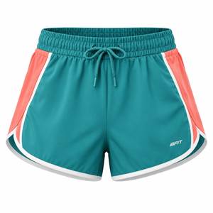 Shorts Deportivos para Mujer, Cintura Alta, Secado Rápido, Diseño Color Block, Tejido de Spandex y Poliéster, para Running y Entrenamiento - Product Image 1