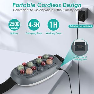 Massaggiatore Addominale Riscaldante a Luce Rossa con Vera Pietra Bian, Doppie Teste Rotanti, 5 Modalità di Massaggio, 3 Velocità, Batteria da 2500mAh Inclusa - Product Image 5