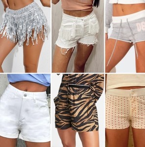 Nuevos Shorts de Cintura Alta para Mujer, Estilo Vintage, 100% Algodón, Corte Regular Informal, Shorts de Playa para Chicas, Cintura Elástica - Product Image 2