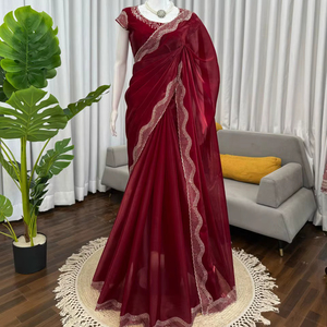 Premier Kritva Fashion – Saree Lehenga en Georgette Prêt-à-porter – Traditionnel, pour Fêtes d'Hiver, Mariages, Remises de Diplômes – Glamour Ethnique Clé en Main - Product Image 1