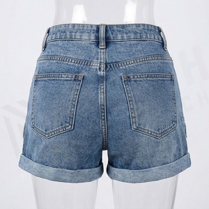 Manufacturer High Pocket Design New Style Sexy <b>Stretch</b> Rhinestone Summer Girls Hot Pants Customized Color <b>Denim</b> Shorts - Product Image 2