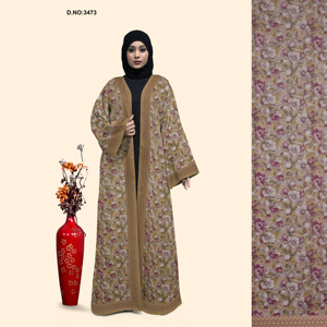 Exportador indio de abayas largas con frente abierto para mujer, estilo casual, elegante y modesto, vestido islámico a la moda, disponible al mejor precio desde India. - Product Image 3