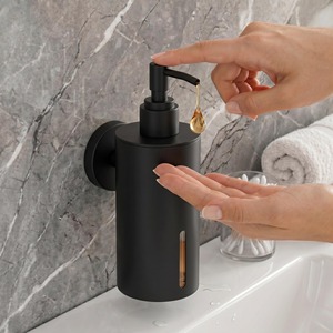 Distributeur de savon élégant en métal, support mural en acier inoxydable pour liquide de lavage des mains - Product Image 4