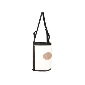 White <b>Canvas</b> Horse Feeding Bag Durable Nose Feed Bag Adjustable Strap Oval Leather Patch Portable Horse Feed Bag - Product Image 6