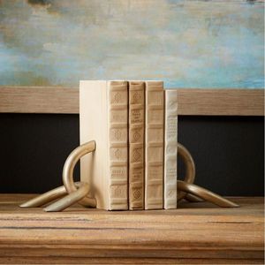 Contemporary Metal Bookends Premium Strong Book Support <b>Decorative</b> <b>Bookshelf</b> Organizer Luxury Home Office Accent Design - Product Image 1
